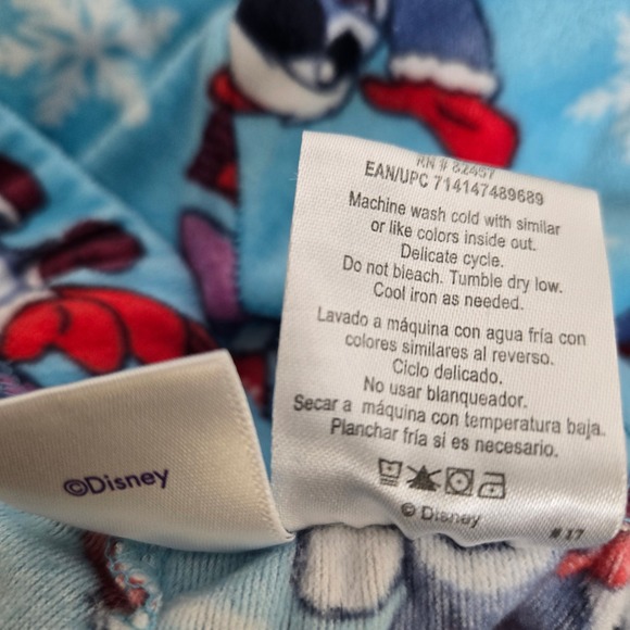 Disney Lilo & Stitch Christmas Pajama Pants, Blue, Size M 8-10, LZ41917BA - Picture 4 of 10